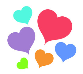 Collection of heart illustrations, Love symbol icon set, love symbol