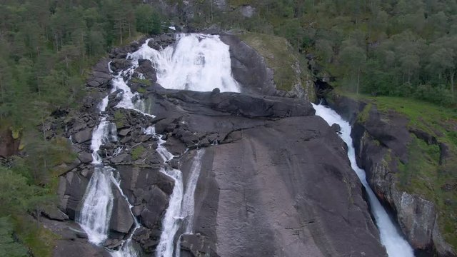 Drone shot of a Norwegian waterfall with a DJI Mavic Zoom.