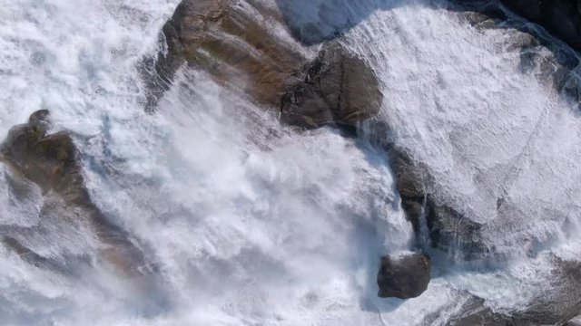Close Topshot of a waterfall in Norway.