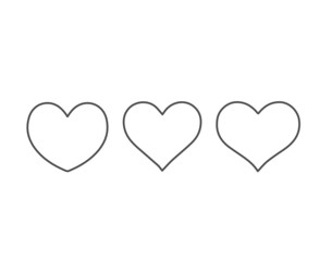 Collection of heart illustrations, Love symbol icon set, love symbol