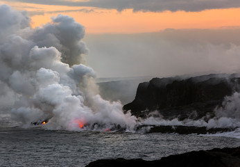 Fototapeta na wymiar Kalapana Lava Flow, Big Island Hawaii