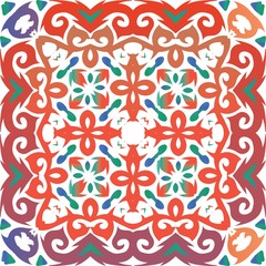 Ethnic ceramic tile in mexican talavera.