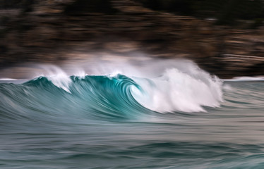 Motion blur photo of a large wave, Sydney Australia