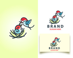 Bird logo with nest  design