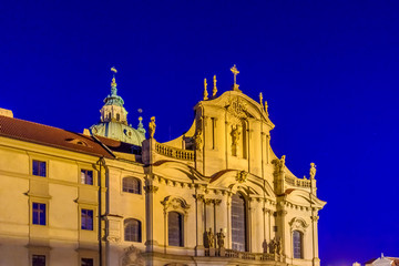 Fototapeta na wymiar Prague historical buildings at dusk , Prague, Czech Republic.