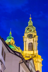 Fototapeta premium Prague historical buildings at dusk , Prague, Czech Republic.