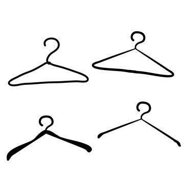doodle hanger icon illustration with hand drawn style vector isolated
