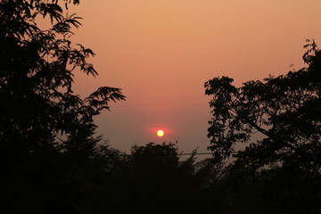sunset in the mountains thailand