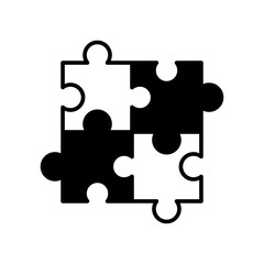 Fototapeta premium Simple Puzzle Icon Vector Design Template