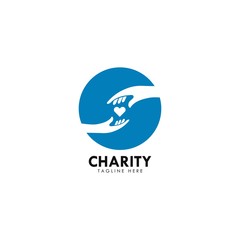 Hand Charity Logo Template vector icon illustration