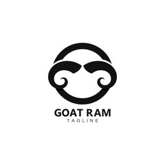 Obraz premium sign of goat ram animals logo vector icon illustration