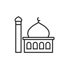 Mosque Icon template black color editable. Mosque Icon symbol Flat vector illustration for graphic and web design.