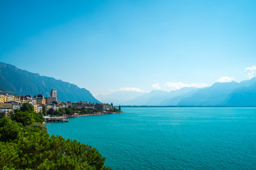  Lake Geneva and Swiss mountains