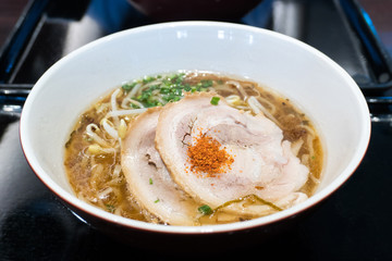 japanese tonkotsu ramen, pork bone broth noodles
