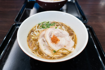 japanese tonkotsu ramen, pork bone broth noodles