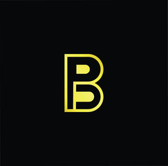 Obraz premium Outstanding professional elegant trendy awesome artistic black and gold color B BP PB initial based Alphabet icon logo.