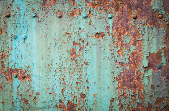 texture of rusty metal with rivets