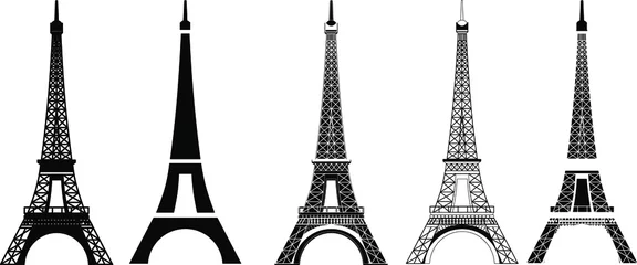 Poster Silhouette and isolate Eiffel tower at Paris of France. © NB-Art-NB