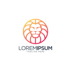 Lion Head Logo Design Vector Template