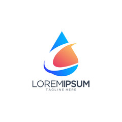 Letter C With Water Droplets Logo Vector Template