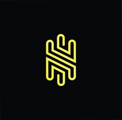 Outstanding professional elegant trendy awesome artistic black and gold color H HS SH initial based Alphabet icon logo.