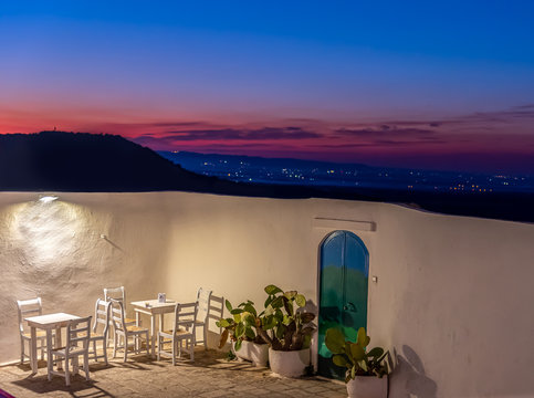 Colorful door in Italy at sunset - Ostuni, Puglia