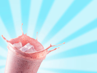 strawberry milkshake in glass
