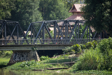 Old Iron Bridge across Ping river