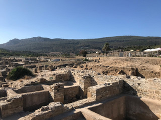 Roman baths, ruins and ruins of historic buildings on the Spanish coast Tarifa Andalucia