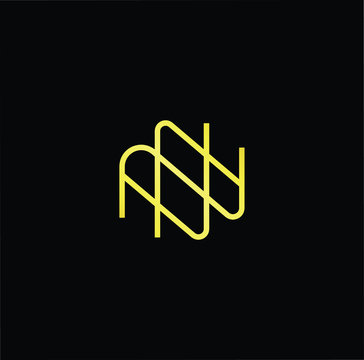 Outstanding professional elegant trendy awesome artistic black and gold color N NN NNN initial based Alphabet icon logo.