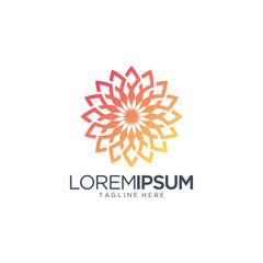 Abstract Floral Symbol Logo Design Vector