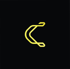 Outstanding professional elegant trendy awesome artistic black and gold color C CC initial based Alphabet icon logo.