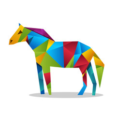 Rainbow horse polygon character design