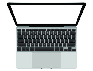 Laptop up view isolated vector. Gadget illustration vector