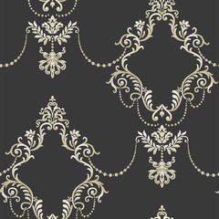 Classical luxury old fashioned damask ornament, royal victorian seamless texture for wallpapers, textile, wrapping. Exquisite floral baroque template. 