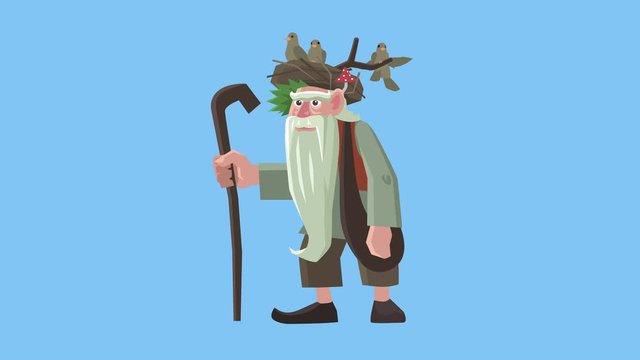 Cartoon Fairy Wizard Forester Old Man Leshy Slavic Mythology Creatures Fantasy Character