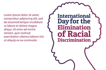 The International Day for the Elimination of Racial Discrimination. 21 March. Holiday concept. Template for background, banner, card, poster with text inscription. Vector EPS10 illustration.