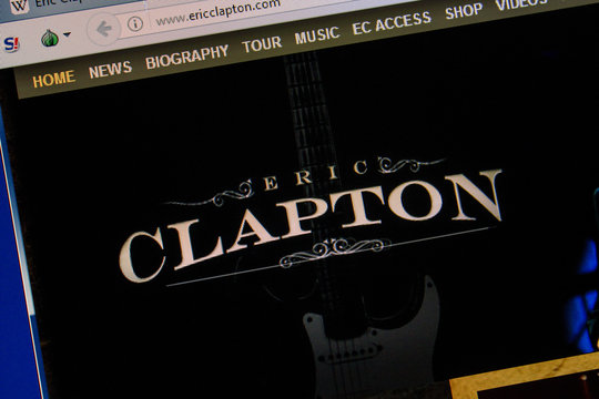 Ryazan, Russia - July 08, 2018: EricClapton.com website on the display of PC.