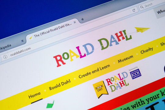 Ryazan, Russia - July 08, 2018: RoaldDahl.com website on the display of PC.