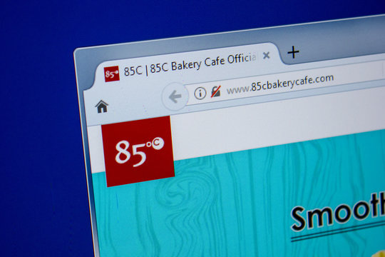 Ryazan, Russia - July 11, 2018: 85CbakeryCafe.com website on the display of PC.