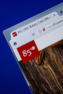 Ryazan, Russia - July 11, 2018: 85CbakeryCafe.com website on the display of PC.