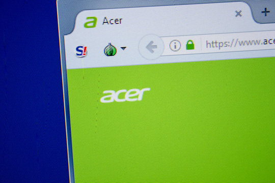 Ryazan, Russia - July 11, 2018: Acer.com website on the display of PC.