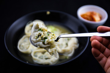 Dumpling soup which is called ManDutGuk in Korean
