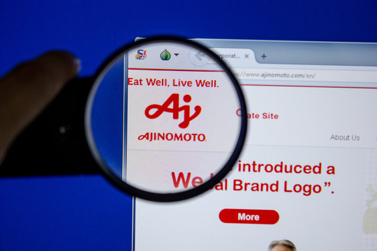 Ryazan, Russia - July 11, 2018: Ajinomoto.com website on the display of PC.