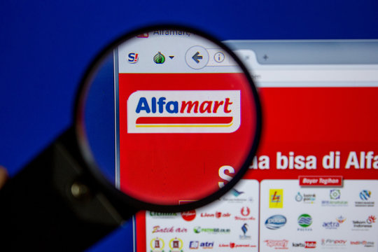 Ryazan, Russia - July 11, 2018: Alfamartku.com website on the display of PC.