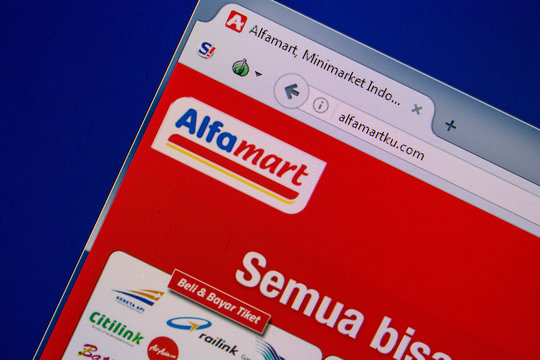 Ryazan, Russia - July 11, 2018: Alfamartku.com website on the display of PC.