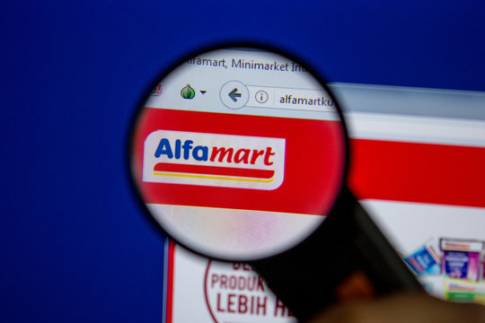 Ryazan, Russia - July 11, 2018: Alfamartku.com website on the display of PC.