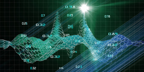 3D illustration. Abstract hexagon algorithm wave  analyze. Futuristic hexagon grid . Technology and business analyze concept. Computer communication technology. Big data.