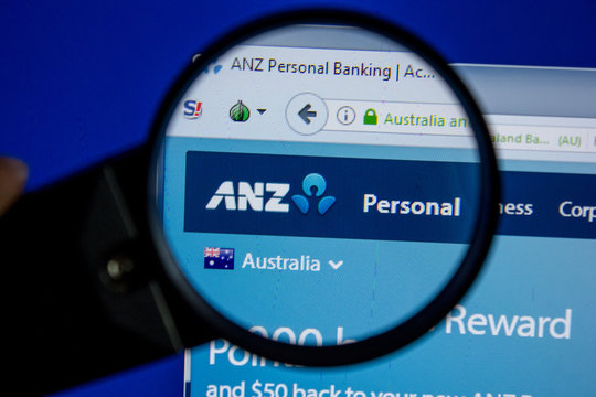 Ryazan, Russia - July 11, 2018: Anz.com.au website on the display of PC.