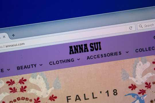 Ryazan, Russia - July 11, 2018: AnnaSui.com website on the display of PC.